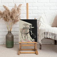 Kentucky Racing Horses Derby Hat Girl Canvas Wall Art Beige Color - Wonder Print Shop