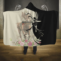 Kentucky Racing Horses Derby Hat Girl Hooded Blanket Beige Color