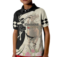 Kentucky Racing Horses Derby Hat Girl Kid Polo Shirt Beige Color - Wonder Print Shop