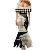 Kentucky Racing Horses Derby Hat Girl Mermaid Dress Beige Color - Wonder Print Shop