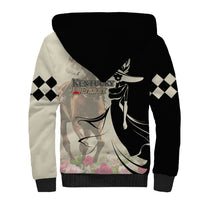 Kentucky Racing Horses Derby Hat Girl Sherpa Hoodie Beige Color - Wonder Print Shop