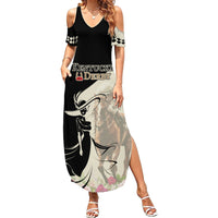 Kentucky Racing Horses Derby Hat Girl Summer Maxi Dress Beige Color - Wonder Print Shop