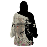 Kentucky Racing Horses Derby Hat Girl Wearable Blanket Hoodie Beige Color - Wonder Print Shop