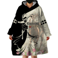 Kentucky Racing Horses Derby Hat Girl Wearable Blanket Hoodie Beige Color - Wonder Print Shop