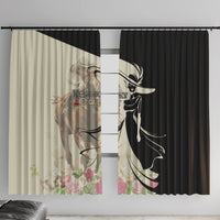 Kentucky Racing Horses Derby Hat Girl Window Curtain Beige Color - Wonder Print Shop