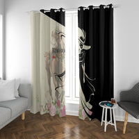 Kentucky Racing Horses Derby Hat Girl Window Curtain Beige Color - Wonder Print Shop