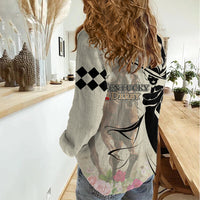 Kentucky Racing Horses Derby Hat Girl Women Casual Shirt Beige Color - Wonder Print Shop