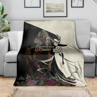 Kentucky Racing Horses Derby Hat Girl Blanket Black Color