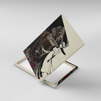 Kentucky Racing Horses Derby Hat Girl Canvas Wall Art Black Color - Wonder Print Shop