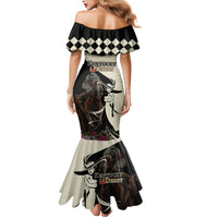 Kentucky Racing Horses Derby Hat Girl Family Matching Mermaid Dress and Hawaiian Shirt Black Color - Wonder Print Shop