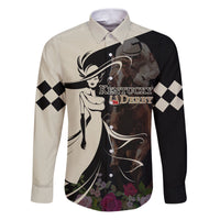 Kentucky Racing Horses Derby Hat Girl Family Matching Puletasi and Hawaiian Shirt Black Color - Wonder Print Shop