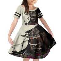 Kentucky Racing Horses Derby Hat Girl Family Matching Summer Maxi Dress and Hawaiian Shirt Black Color - Wonder Print Shop