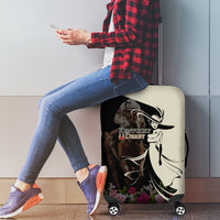 Kentucky Racing Horses Derby Hat Girl Luggage Cover Black Color - Wonder Print Shop