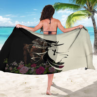 Kentucky Racing Horses Derby Hat Girl Sarong Black Color - Wonder Print Shop