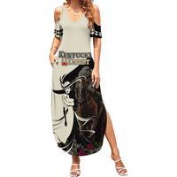 Kentucky Racing Horses Derby Hat Girl Summer Maxi Dress Black Color - Wonder Print Shop