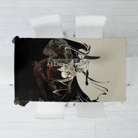 Kentucky Racing Horses Derby Hat Girl Tablecloth Black Color - Wonder Print Shop