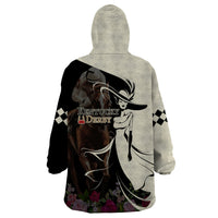 Kentucky Racing Horses Derby Hat Girl Wearable Blanket Hoodie Black Color - Wonder Print Shop