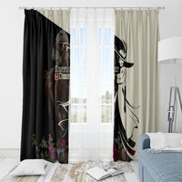 Kentucky Racing Horses Derby Hat Girl Window Curtain Black Color - Wonder Print Shop