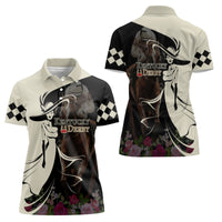Kentucky Racing Horses Derby Hat Girl Women Polo Shirt Black Color - Wonder Print Shop