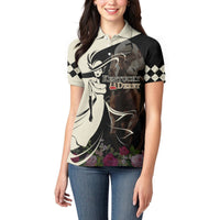 Kentucky Racing Horses Derby Hat Girl Women Polo Shirt Black Color - Wonder Print Shop