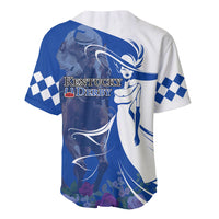 Kentucky Racing Horses Derby Hat Girl Baseball Jersey Blue Color - Wonder Print Shop