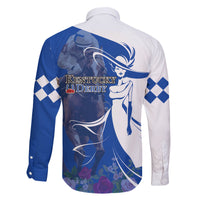 Kentucky Racing Horses Derby Hat Girl Family Matching Off Shoulder Short Dress and Hawaiian Shirt Blue Color - Wonder Print Shop