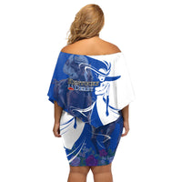 Kentucky Racing Horses Derby Hat Girl Family Matching Off Shoulder Short Dress and Hawaiian Shirt Blue Color - Wonder Print Shop