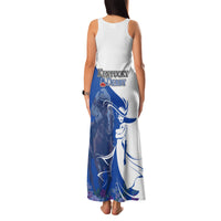 Kentucky Racing Horses Derby Hat Girl Family Matching Tank Maxi Dress and Hawaiian Shirt Blue Color - Wonder Print Shop