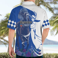 Kentucky Racing Horses Derby Hat Girl Hawaiian Shirt Blue Color - Wonder Print Shop
