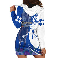 Kentucky Racing Horses Derby Hat Girl Hoodie Dress Blue Color - Wonder Print Shop