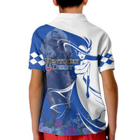 Kentucky Racing Horses Derby Hat Girl Kid Polo Shirt Blue Color - Wonder Print Shop