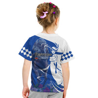 Kentucky Racing Horses Derby Hat Girl Kid T Shirt Blue Color - Wonder Print Shop