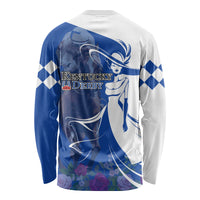 Kentucky Racing Horses Derby Hat Girl Long Sleeve Shirt Blue Color - Wonder Print Shop