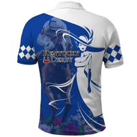 Kentucky Racing Horses Derby Hat Girl Polo Shirt Blue Color - Wonder Print Shop