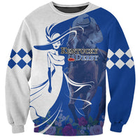 Kentucky Racing Horses Derby Hat Girl Sweatshirt Blue Color - Wonder Print Shop