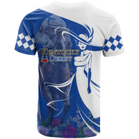 Kentucky Racing Horses Derby Hat Girl T Shirt Blue Color - Wonder Print Shop