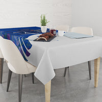 Kentucky Racing Horses Derby Hat Girl Tablecloth Blue Color - Wonder Print Shop