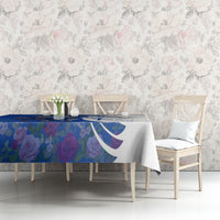 Kentucky Racing Horses Derby Hat Girl Tablecloth Blue Color - Wonder Print Shop