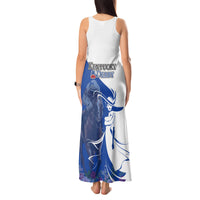 Kentucky Racing Horses Derby Hat Girl Tank Maxi Dress Blue Color - Wonder Print Shop