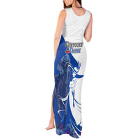 Kentucky Racing Horses Derby Hat Girl Tank Maxi Dress Blue Color - Wonder Print Shop