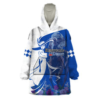 Kentucky Racing Horses Derby Hat Girl Wearable Blanket Hoodie Blue Color - Wonder Print Shop