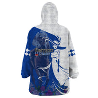 Kentucky Racing Horses Derby Hat Girl Wearable Blanket Hoodie Blue Color - Wonder Print Shop
