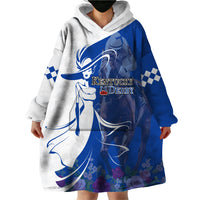 Kentucky Racing Horses Derby Hat Girl Wearable Blanket Hoodie Blue Color - Wonder Print Shop