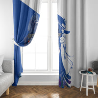 Kentucky Racing Horses Derby Hat Girl Window Curtain Blue Color - Wonder Print Shop