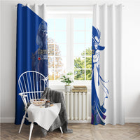 Kentucky Racing Horses Derby Hat Girl Window Curtain Blue Color - Wonder Print Shop