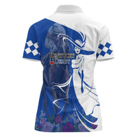 Kentucky Racing Horses Derby Hat Girl Women Polo Shirt Blue Color - Wonder Print Shop