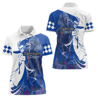 Kentucky Racing Horses Derby Hat Girl Women Polo Shirt Blue Color - Wonder Print Shop