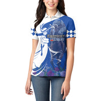 Kentucky Racing Horses Derby Hat Girl Women Polo Shirt Blue Color - Wonder Print Shop