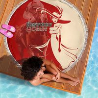 Kentucky Racing Horses Derby Hat Girl Beach Blanket Red Color - Wonder Print Shop