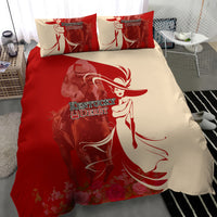 Kentucky Racing Horses Derby Hat Girl Bedding Set Red Color - Wonder Print Shop
